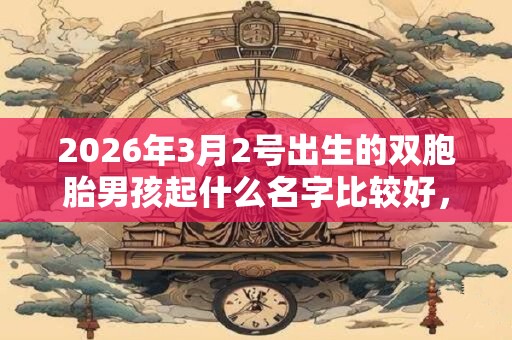 2026年3月2号出生的双胞胎男孩起什么名字比较好,五行属什么 2026年3月2号出生的双胞胎男孩起什么名字比较好,五行属什么