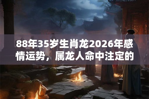 88年35岁生肖龙2026年感情运势，属龙人命中注定的另一半
