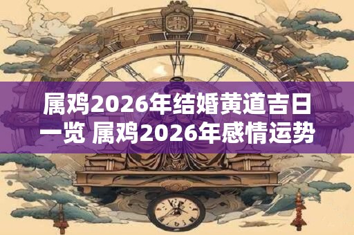 属鸡2026年结婚黄道吉日一览 属鸡2026年感情运势好吗