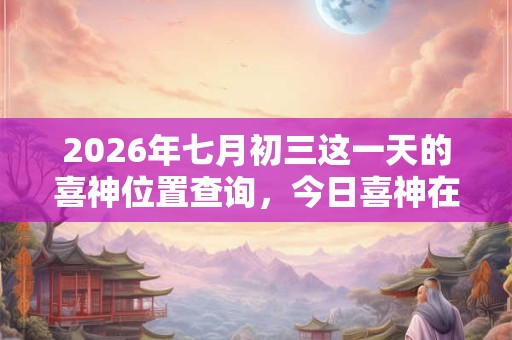 2026年七月初三这一天的喜神位置查询，今日喜神在哪儿