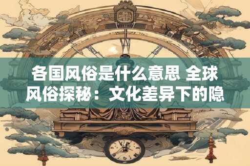 各国风俗是什么意思 全球风俗探秘：文化差异下的隐藏魅力