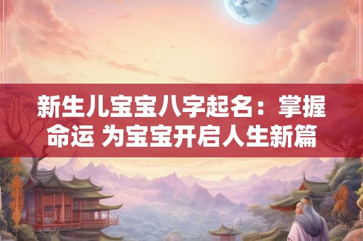 新生儿宝宝八字起名：掌握命运 为宝宝开启人生新篇章