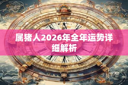 属猪人2026年全年运势详细解析