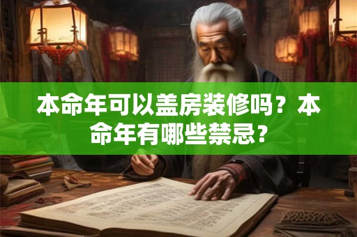本命年可以盖房装修吗？本命年有哪些禁忌？