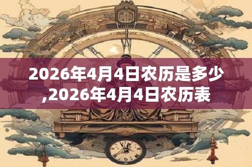 2026年4月4日农历是多少,2026年4月4日农历表