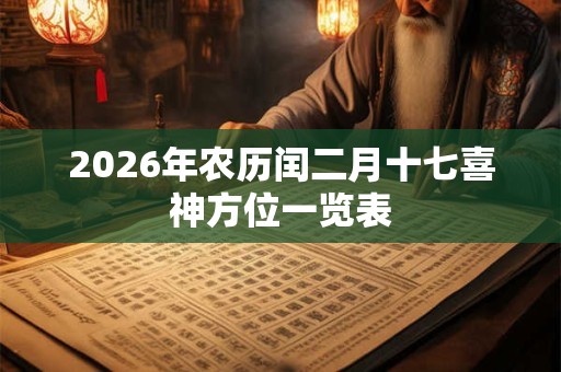 2026年农历闰二月十七喜神方位一览表