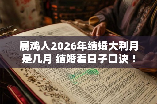 属鸡人2026年结婚大利月是几月 结婚看日子口诀 ！