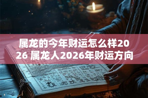 属龙的今年财运怎么样2026 属龙人2026年财运方向
