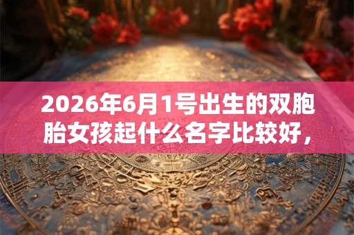 2026年6月1号出生的双胞胎女孩起什么名字比较好，五行属什么？