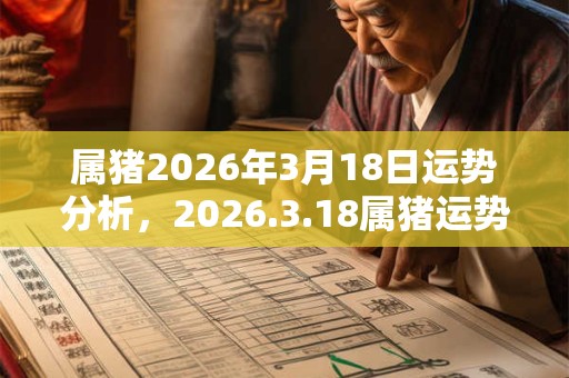 属猪2026年3月18日运势分析，2026.3.18属猪运势分析