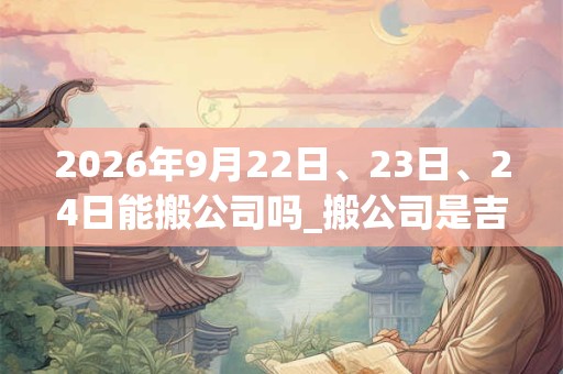 2026年9月22日、23日、24日能搬公司吗_搬公司是吉日吗