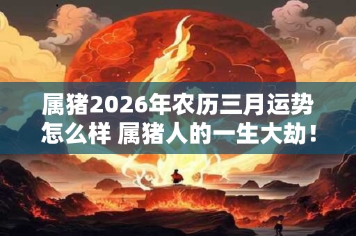 属猪2026年农历三月运势怎么样 属猪人的一生大劫！
