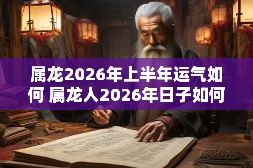 属龙2026年上半年运气如何 属龙人2026年日子如何