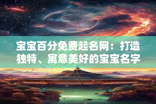 宝宝百分免费起名网：打造独特、寓意美好的宝宝名字！