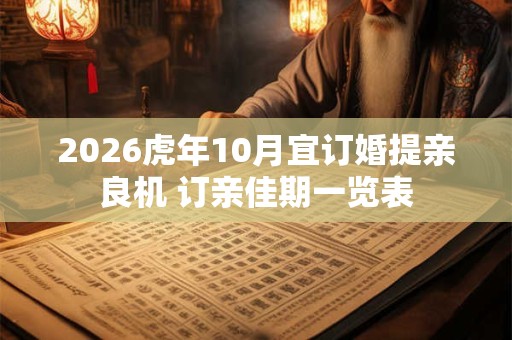 2026虎年10月宜订婚提亲良机 订亲佳期一览表