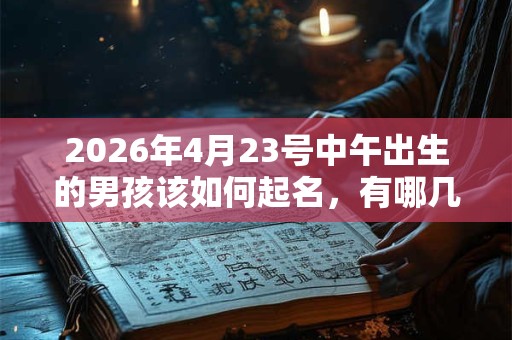 2026年4月23号中午出生的男孩该如何起名，有哪几种方法？