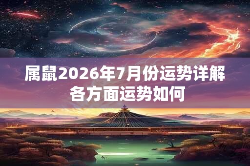 属鼠2026年7月份运势详解 各方面运势如何