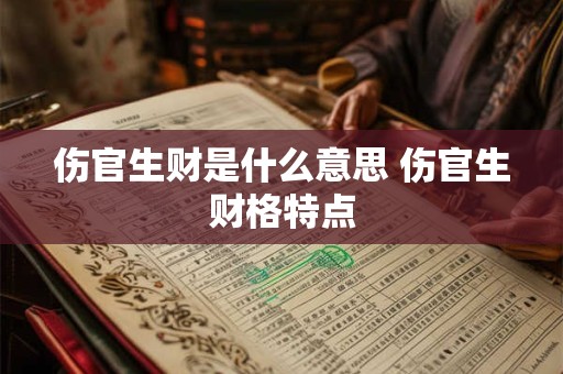 伤官生财是什么意思 伤官生财格特点