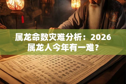 属龙命数灾难分析：2026属龙人今年有一难？