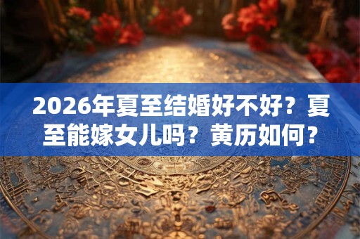 2026年夏至结婚好不好？夏至能嫁女儿吗？黄历如何？