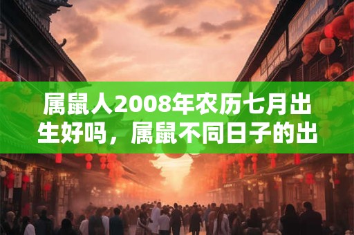属鼠人2008年农历七月出生好吗，属鼠不同日子的出生命运