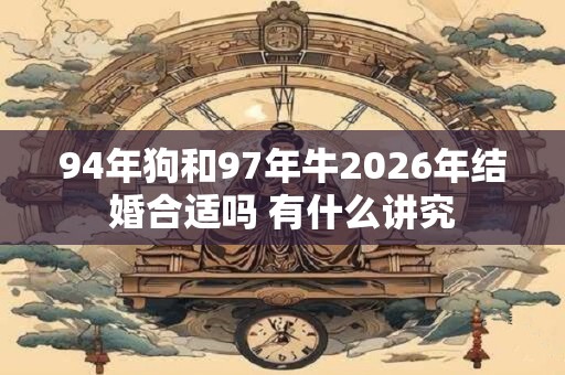 94年狗和97年牛2026年结婚合适吗 有什么讲究