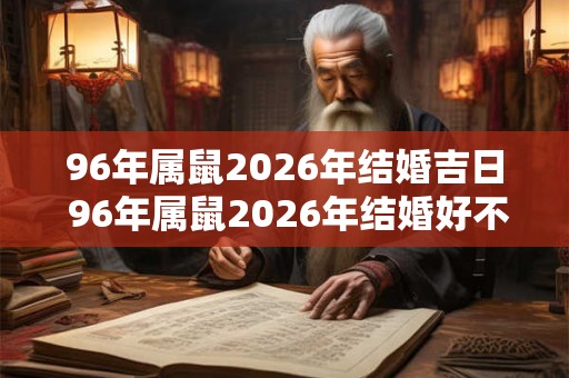 96年属鼠2026年结婚吉日 96年属鼠2026年结婚好不好