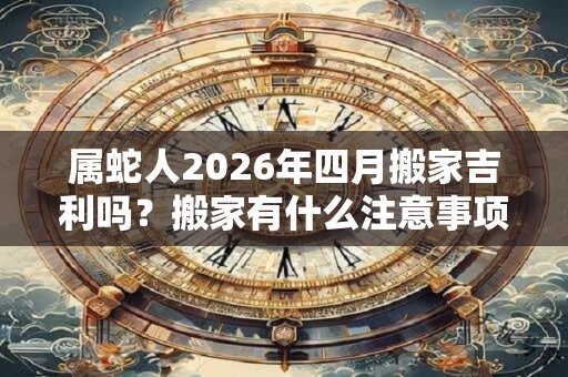 属蛇人2026年四月搬家吉利吗？搬家有什么注意事项？