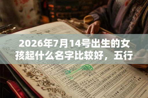 2026年7月14号出生的女孩起什么名字比较好，五行属什么