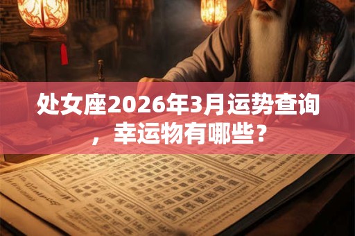 处女座2026年3月运势查询，幸运物有哪些？