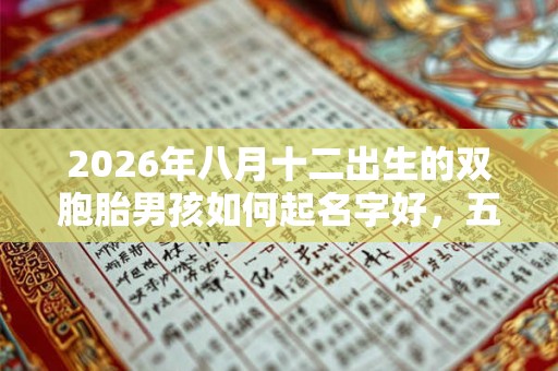 2026年八月十二出生的双胞胎男孩如何起名字好，五行属什么？