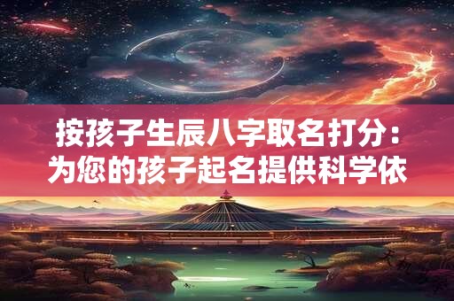 按孩子生辰八字取名打分：为您的孩子起名提供科学依据！