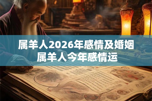 属羊人2026年感情及婚姻 属羊人今年感情运