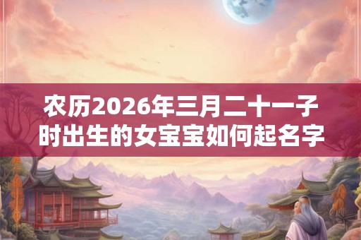 农历2026年三月二十一子时出生的女宝宝如何起名字，五行属什么