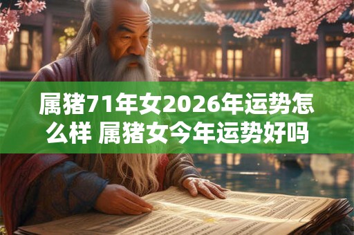 属猪71年女2026年运势怎么样 属猪女今年运势好吗