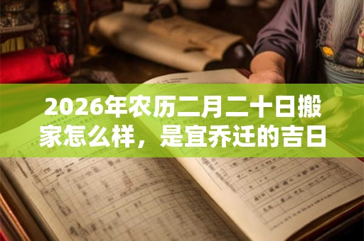2026年农历二月二十日搬家怎么样，是宜乔迁的吉日吗？