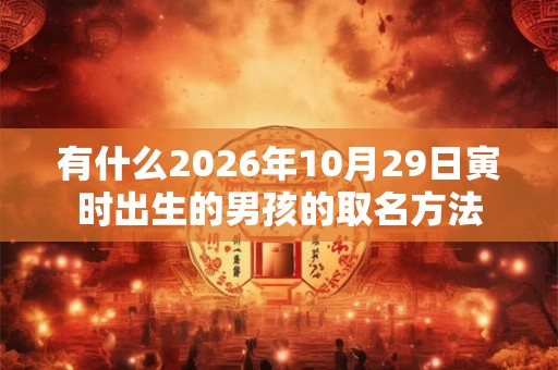 有什么2026年10月29日寅时出生的男孩的取名方法