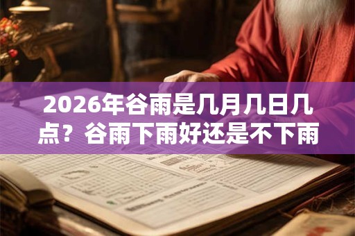 2026年谷雨是几月几日几点？谷雨下雨好还是不下雨好？