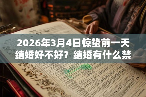 2026年3月4日惊蛰前一天结婚好不好？结婚有什么禁忌？