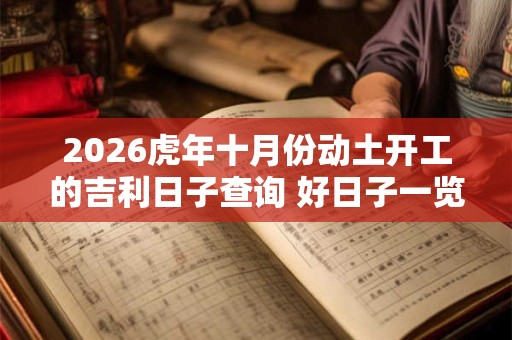 2026虎年十月份动土开工的吉利日子查询 好日子一览表