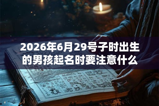 2026年6月29号子时出生的男孩起名时要注意什么