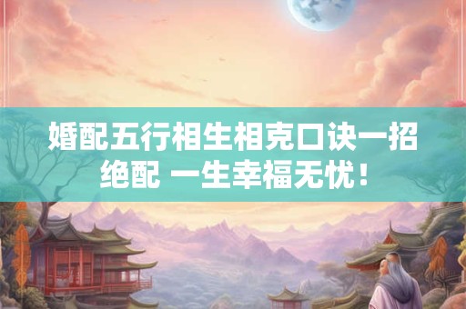 婚配五行相生相克口诀一招绝配 一生幸福无忧! 婚配五行相生相克口诀一招绝配 一生幸福无忧!