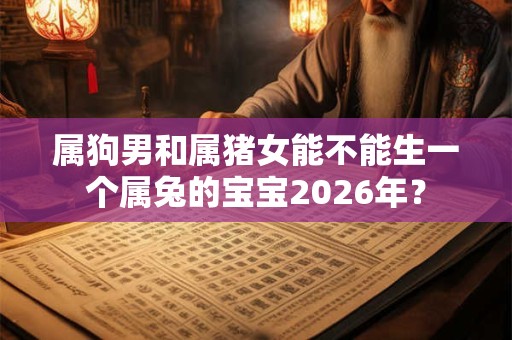 属狗男和属猪女能不能生一个属兔的宝宝2026年？
