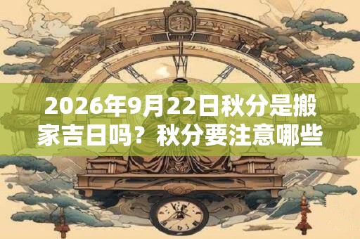 2026年9月22日秋分是搬家吉日吗？秋分要注意哪些事情？