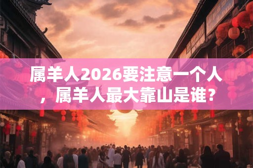 属羊人2026要注意一个人，属羊人最大靠山是谁？