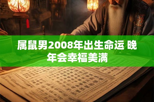属鼠男2008年出生命运 晚年会幸福美满 属鼠男2008年出生命运 晚年会幸福美满