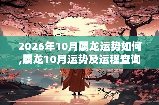 2026年10月属龙运势如何,属龙10月运势及运程查询