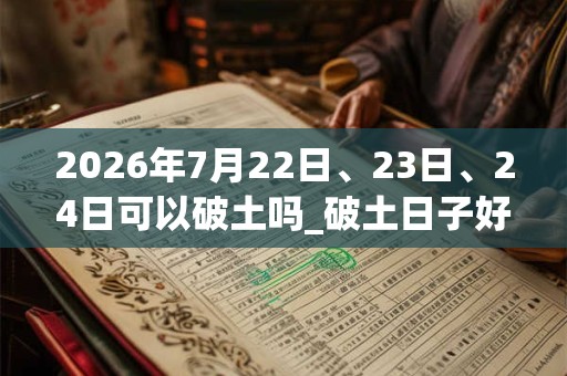 2026年7月22日、23日、24日可以破土吗_破土日子好吗