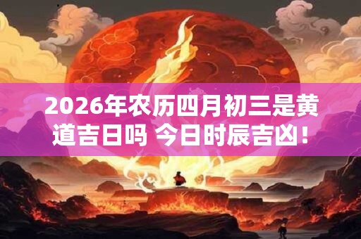 2026年农历四月初三是黄道吉日吗 今日时辰吉凶！