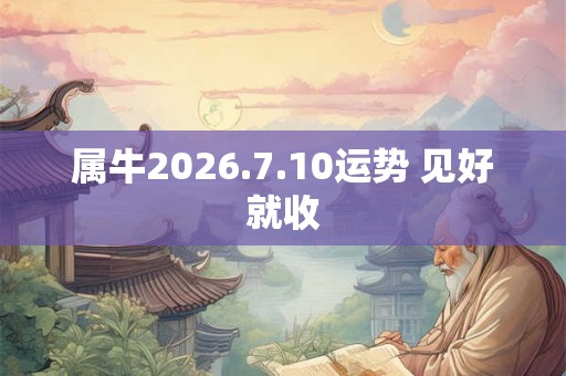 属牛2026.7.10运势 见好就收